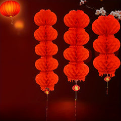 Red Plastic Lantern String Spring Decor Supplies