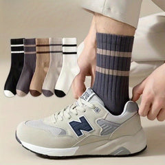 5 Pairs Cotton Deodorant Sweat Wicking Sport Socks for Men