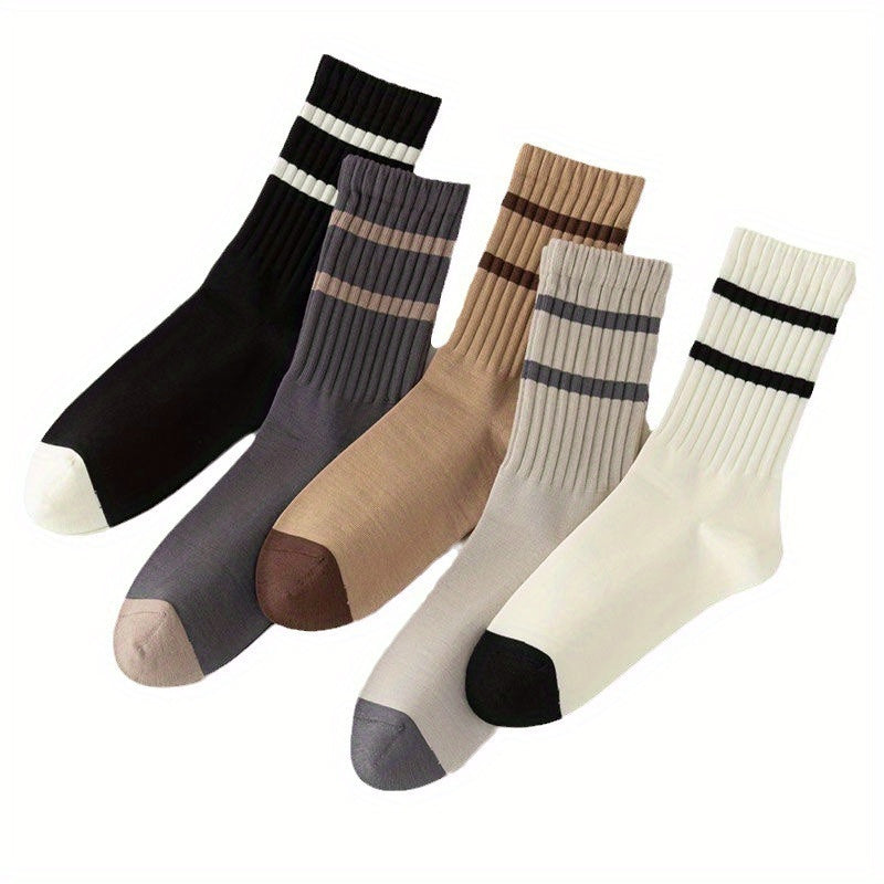 5 Pairs Cotton Deodorant Sweat Wicking Sport Socks for Men