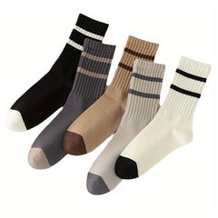 5 Pairs Cotton Deodorant Sweat Wicking Sport Socks for Men