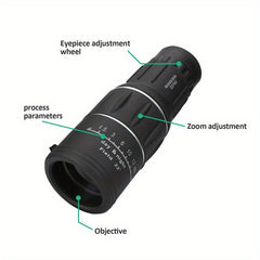 16x52 Monocular Telescope For Smartphone High Powered HD Compact Monocular