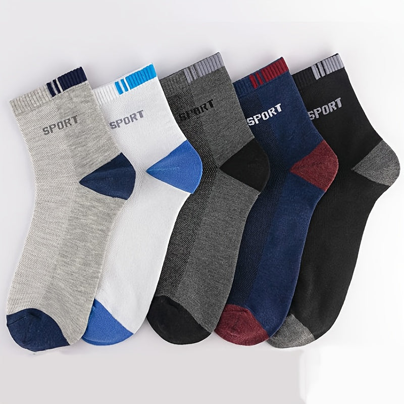 10 Pairs Men's Deodorant Socks Breathable Quarter Socks