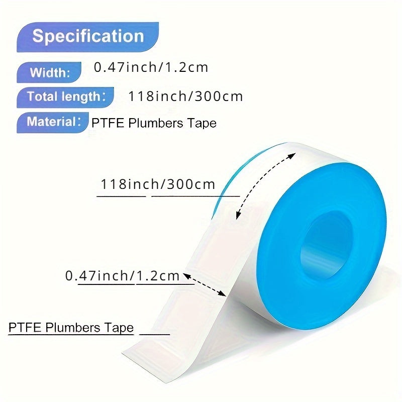 10pcs Plumbing Tape PTFE Tape Sealing Tape Thread Sealing Tape for Shower Heads