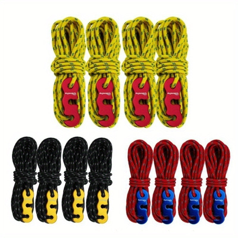 4pcs Reflective Wind Rope with Buckle for Camping