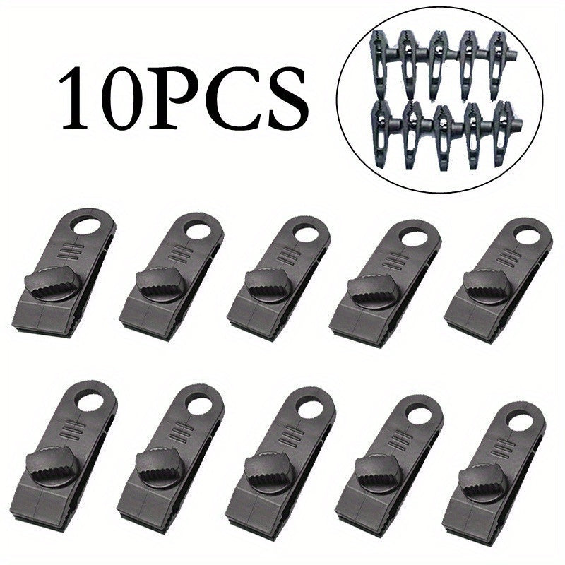 10pcs Heavy Duty Tarpaulin Clips with Clips & Buckles for Camping Tent