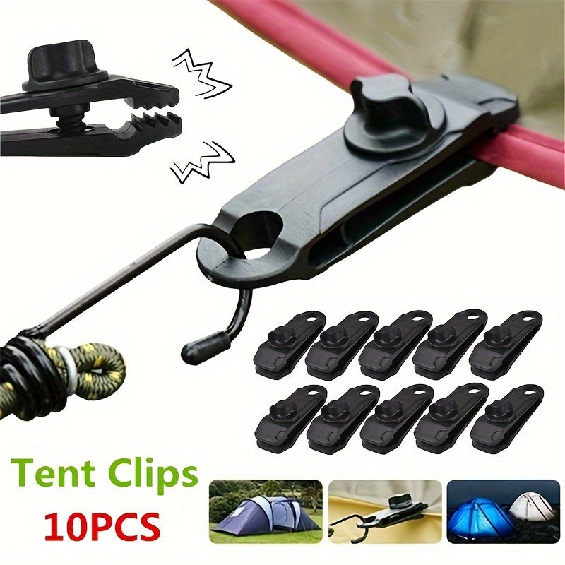 10pcs Heavy Duty Tarpaulin Clips with Clips & Buckles for Camping Tent