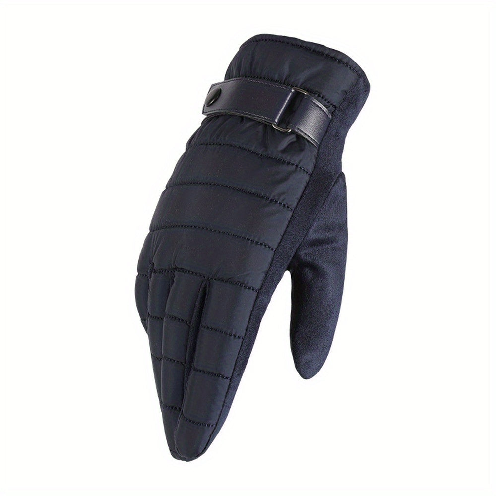 Men's Windproof Outdoor Velvet Warm Gloves for Skiing and Riding