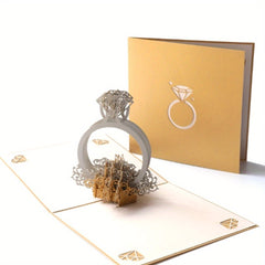 3D Valentine Greeting Card Romantic Couple Anniversary Card Proposal Ring