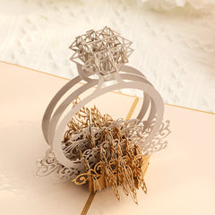 3D Valentine Greeting Card Romantic Couple Anniversary Card Proposal Ring