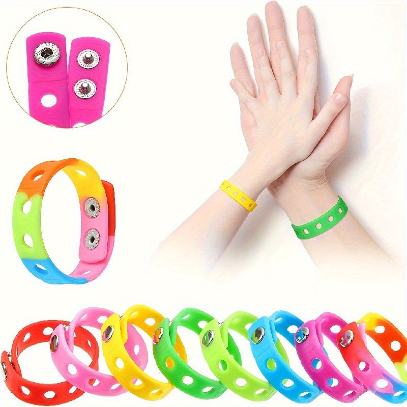 Silicone Wristbands Adjustable Bracelets Mixed Charms for Shoe Party Birthday