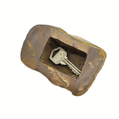 Resin Stone Storage Box Key Deposit Box Brown Decor