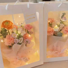 10pcs Gift Bag with Transparent Window for Flower Bouquet, Wedding Gift, Party