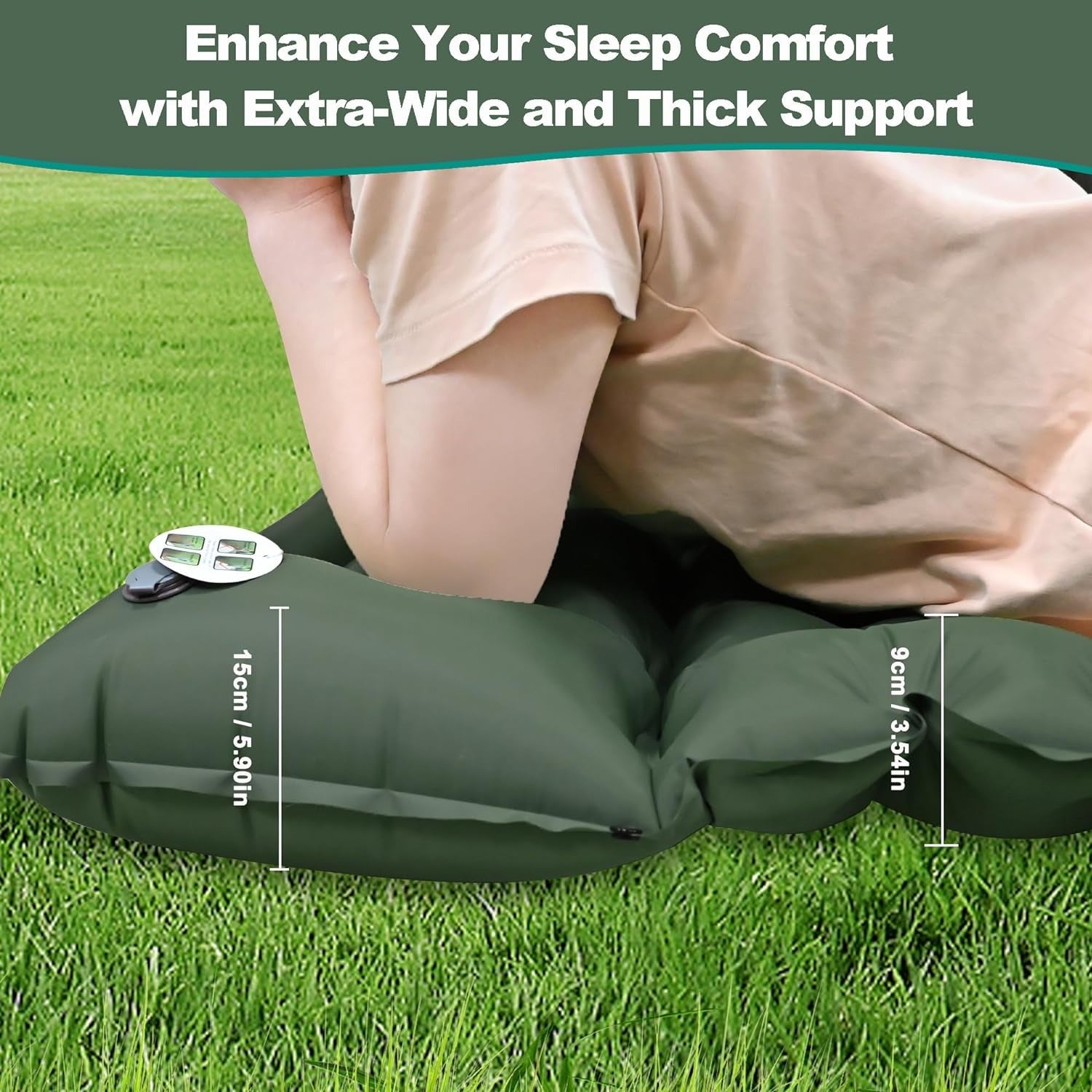 Self Inflating Camping Mat Single Air Mattress With Foot Press Pump And Pillow