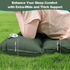 Self Inflating Camping Mat Single Air Mattress With Foot Press Pump And Pillow