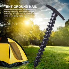 6pcs Durable Screw Anchor Tent Pegs For Camping & Hiking