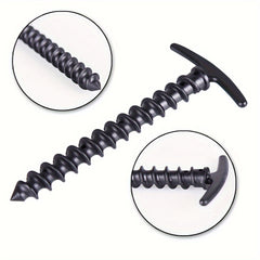 6pcs Durable Screw Anchor Tent Pegs For Camping & Hiking