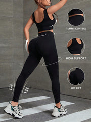 High Stretch Sporty Bra & Butt Lifting Yoga Leggings Set