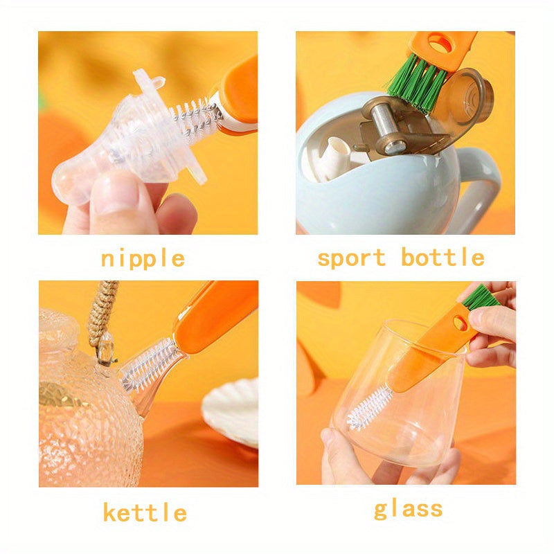 3 in 1 Cup Lid Brush, Solid Cup Washing Brush