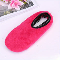 Warm Velvet Boat Socks Anti-skid Thickened Floor Socks for Women
