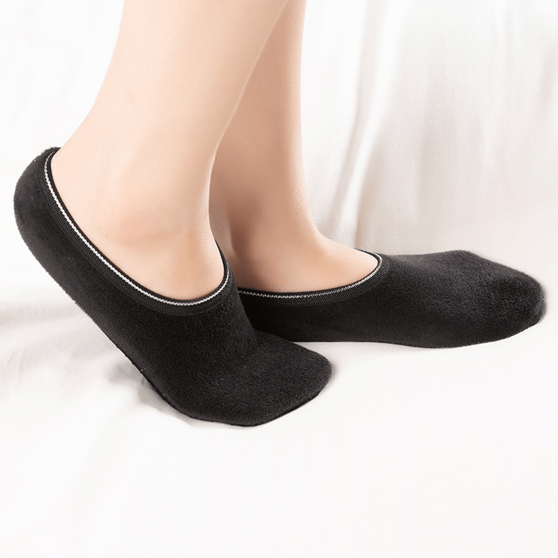 Warm Velvet Boat Socks Anti-skid Thickened Floor Socks for Women