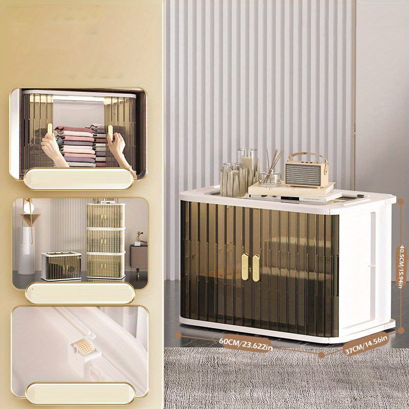 Foldable Storage Box Large Capacity Double Door Storage Bin