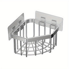 Stainless Steel Sink Corner Sponge Storage Basket Triangular Drain Rack