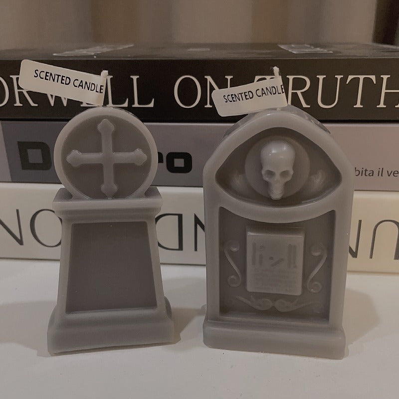 Skull Tombstone Candle for Camping, Hiking, and Parties