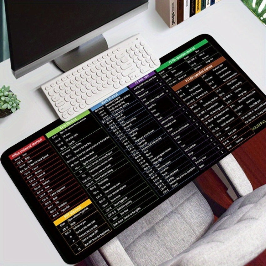 Office Software Shortcut Keys Mouse Pad Game Big Size Thick Keyboard Desk Pad