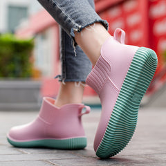 Women's Waterproof Anti-Slip Rain Boots PVC Work Booties