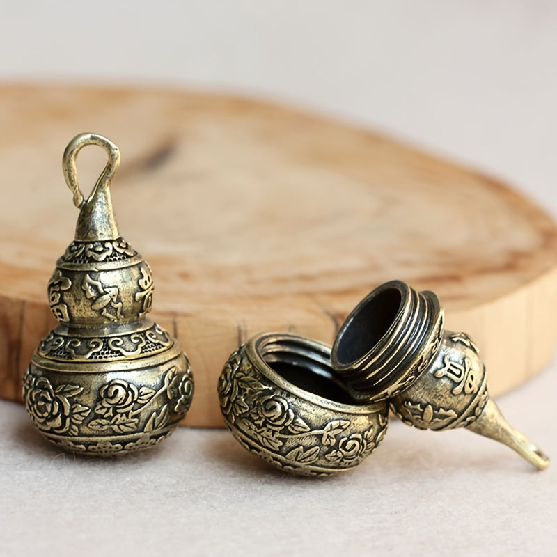 Pure Copper Gourd Pendant Fengshui Keychain Ornament