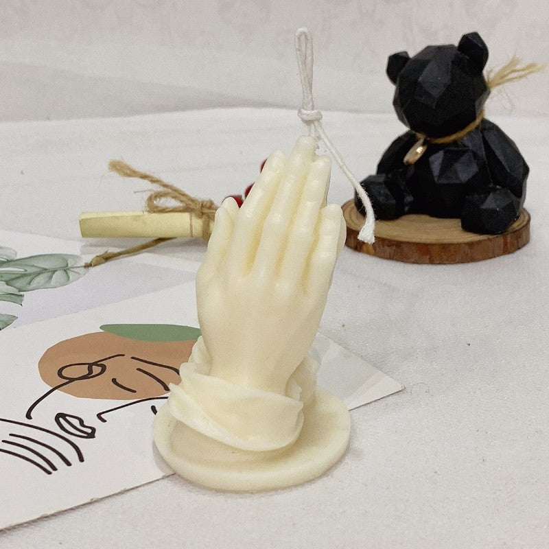 Prayer Shaped Scented Candle Table Photo Prop for Family Room Decoration
