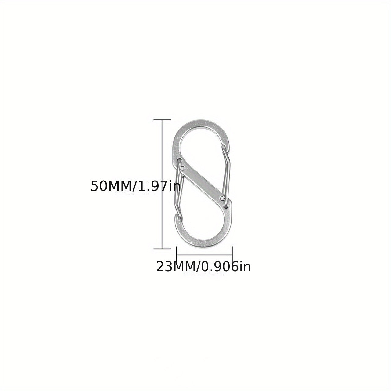 4pcs Durable Aluminum S Buckle Keychain for Camping