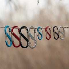 4pcs Durable Aluminum S Buckle Keychain for Camping