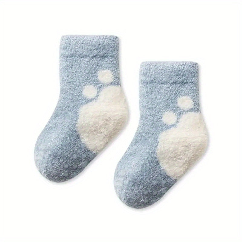 3 Pairs Baby Girl's Non-slip Plush Sleep Socks