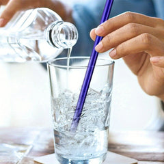 4 Clear Straws + 1 Straw Brush Reusable 8mm Glass Straw Heat Resistant Cup