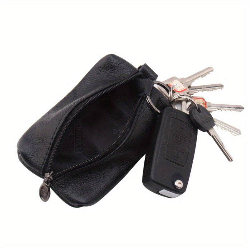 Car Keychain Leather Carabiner Key Holder Zipper Bag Keyring