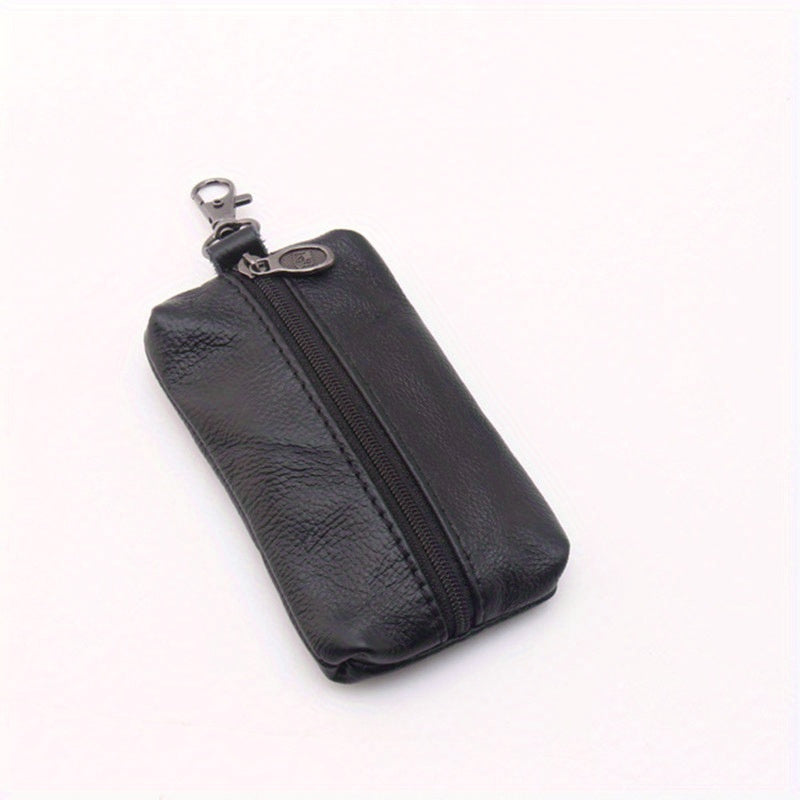Car Keychain Leather Carabiner Key Holder Zipper Bag Keyring