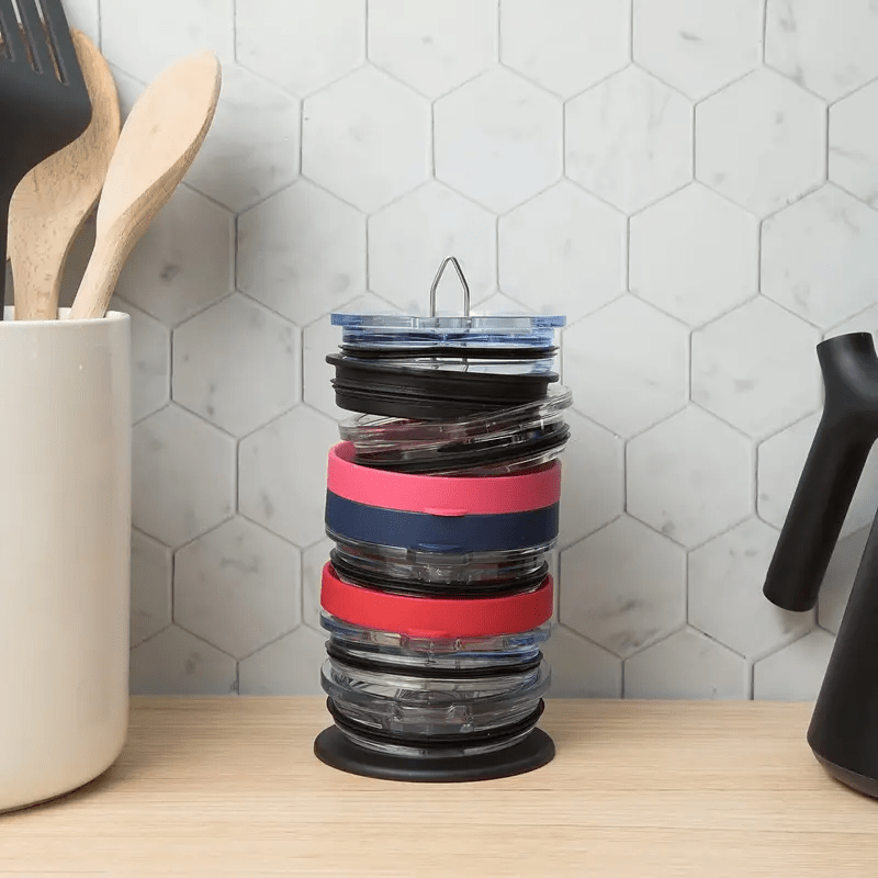 Tumbler Lid Organizer Space Saving Vertical Lids Storage Rack For Up To 10 Lids
