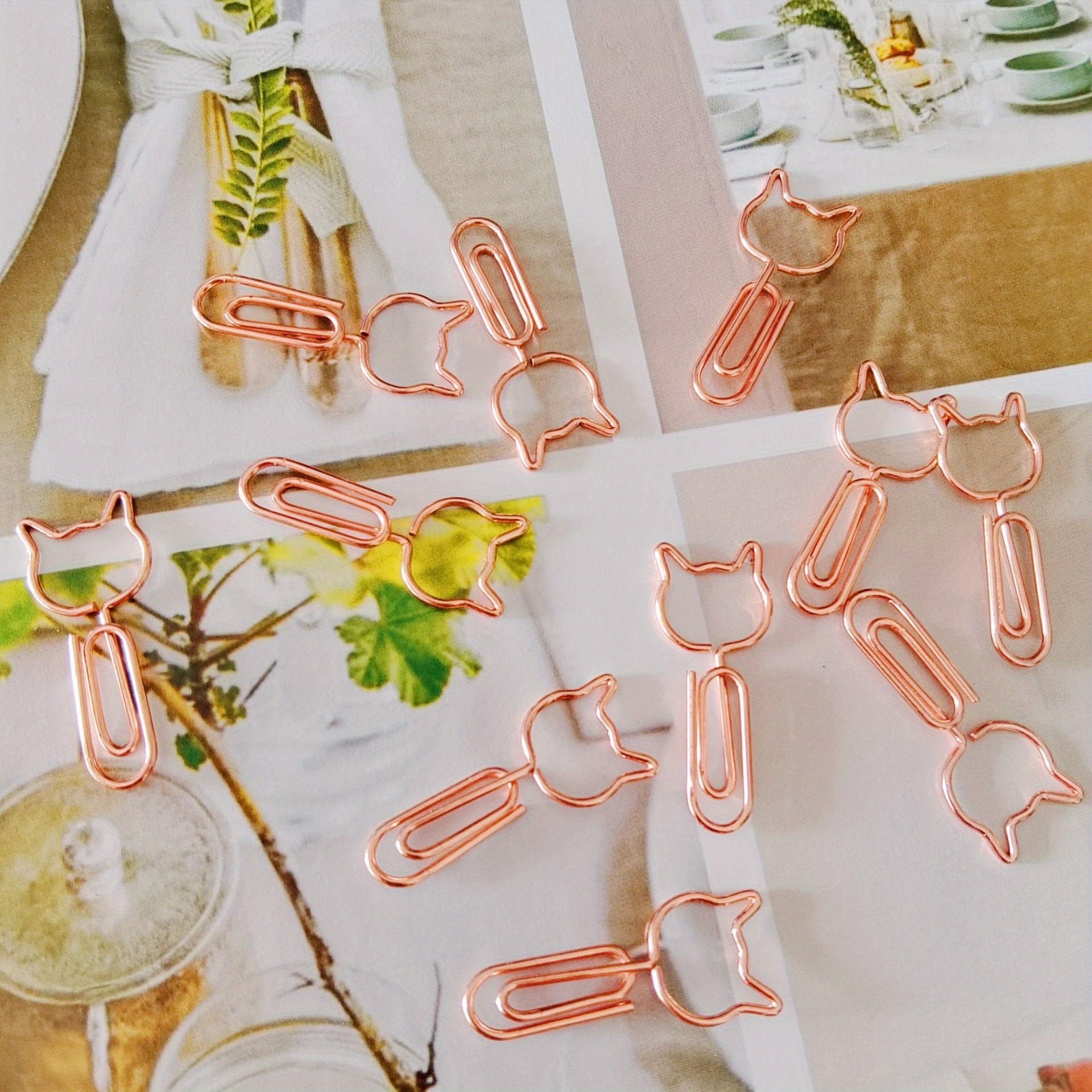 Cat Head Paper Clip Golden Animal Cartoon Pin