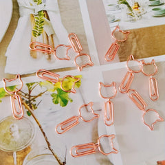 Cat Head Paper Clip Golden Animal Cartoon Pin