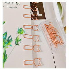 Cat Head Paper Clip Golden Animal Cartoon Pin