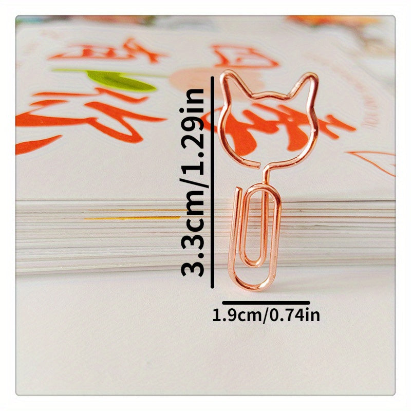 Cat Head Paper Clip Golden Animal Cartoon Pin