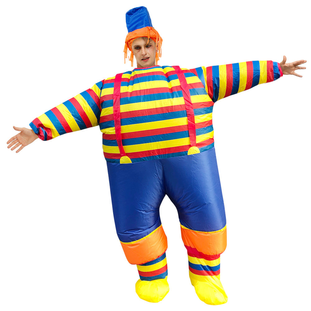 Striped Clown Inflatable Costume Funny Stage Performance Halloween Easter Party