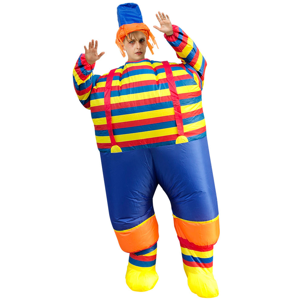 Striped Clown Inflatable Costume Funny Stage Performance Halloween Easter Party