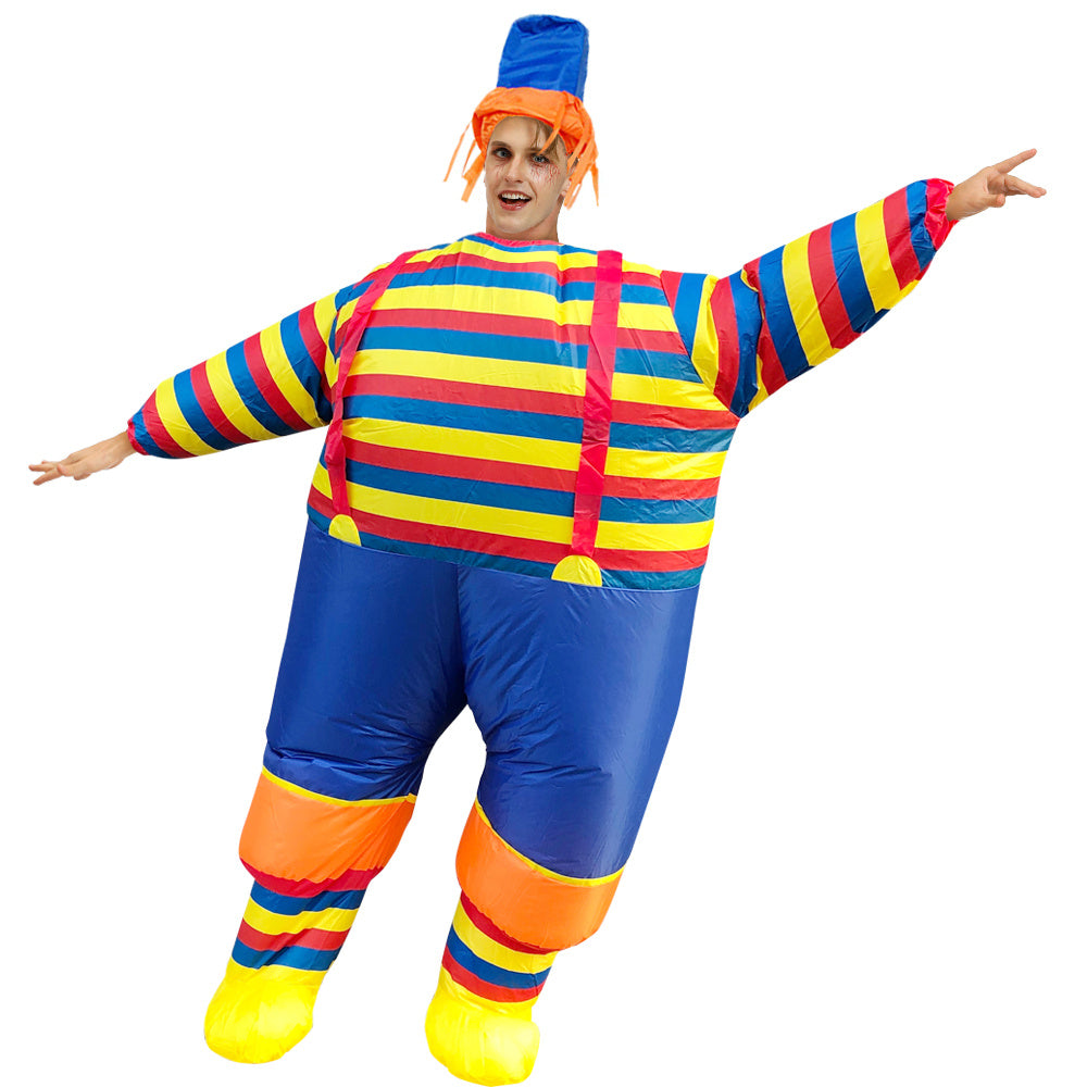 Striped Clown Inflatable Costume Funny Stage Performance Halloween Easter Party