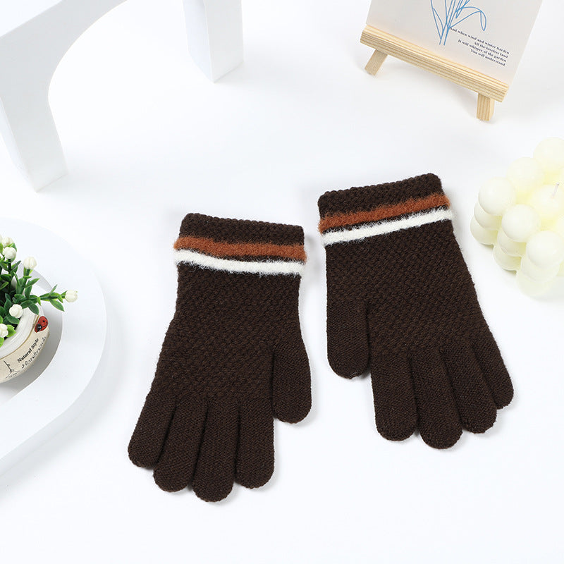 Kids Winter Knitted Gloves, Thick & Warm, 5-10 Years