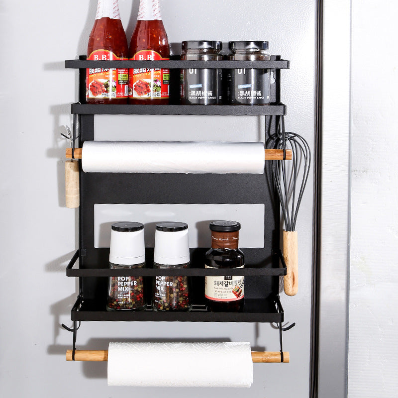 Folding Magnetic Refrigerator Storage Rack Kitchen Organizer