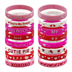 8 Pcs Love Silicone Bracelet Candy Bracelet