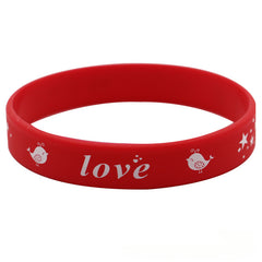 8 Pcs Love Silicone Bracelet Candy Bracelet