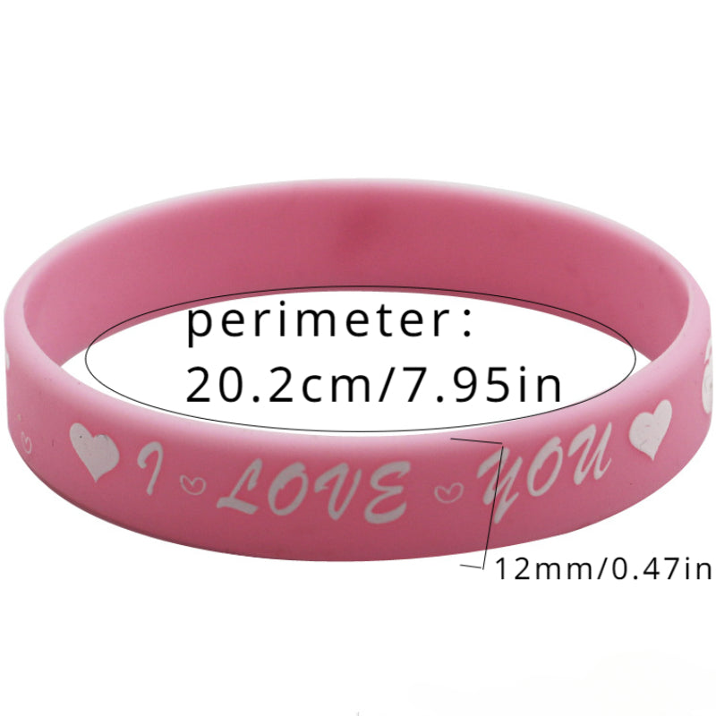 8 Pcs Love Silicone Bracelet Candy Bracelet